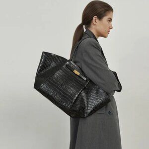DeMellier London New York Bag – Black Croc Effect (Brand New)